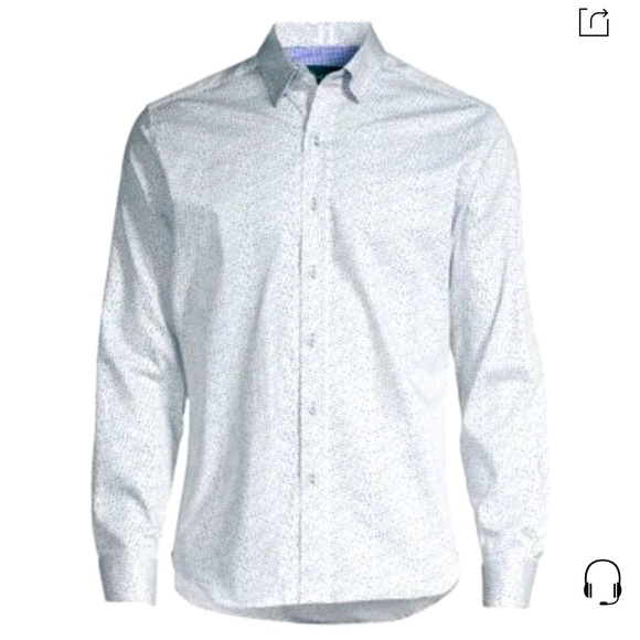 ROBERT GRAHAM ‘BECAN” TWO TONE DOT PRINT LONG SLEEVE SHIRT - Picture 2 of 16